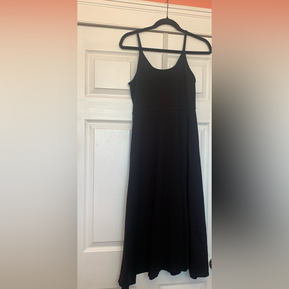 Who What Wear Black Maxi Spaghetti Strap Dress